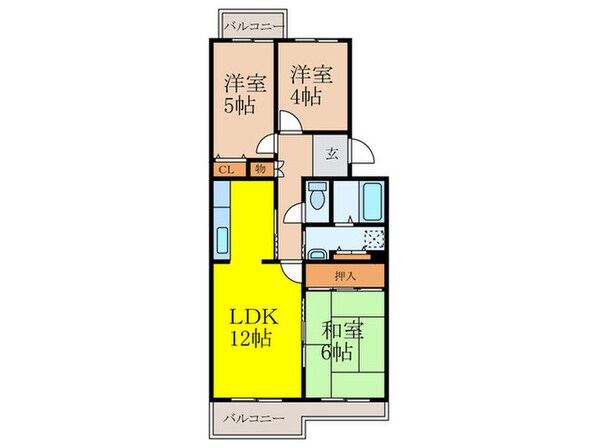 コ－ポレ－ト東伏見１０号棟の物件間取画像